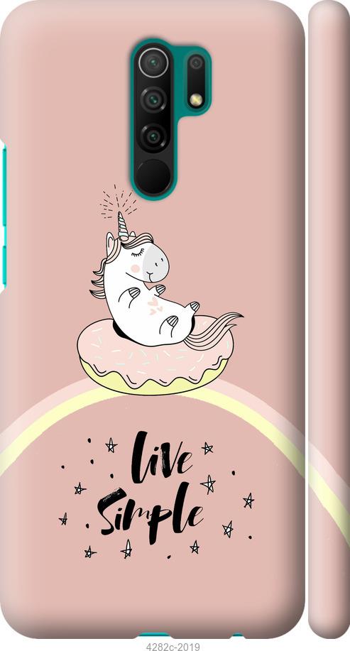 

Чехол на Xiaomi Redmi 9 Единорожка в пончике