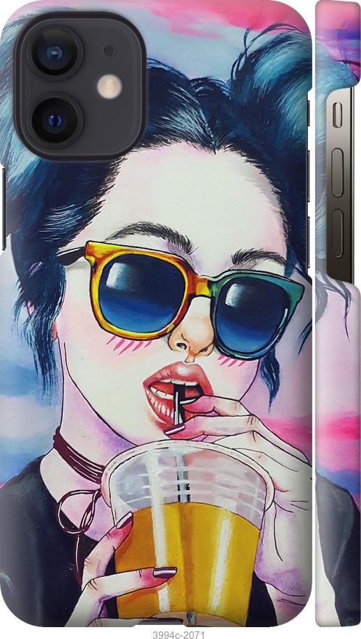 

Чехол на iPhone 12 Mini Арт-девушка в очках