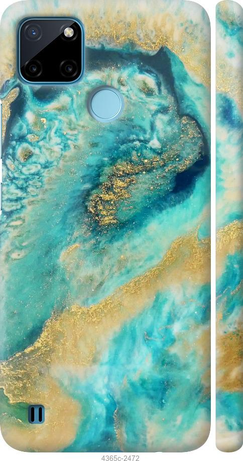 

Чехол на Realme C25Y Green marble