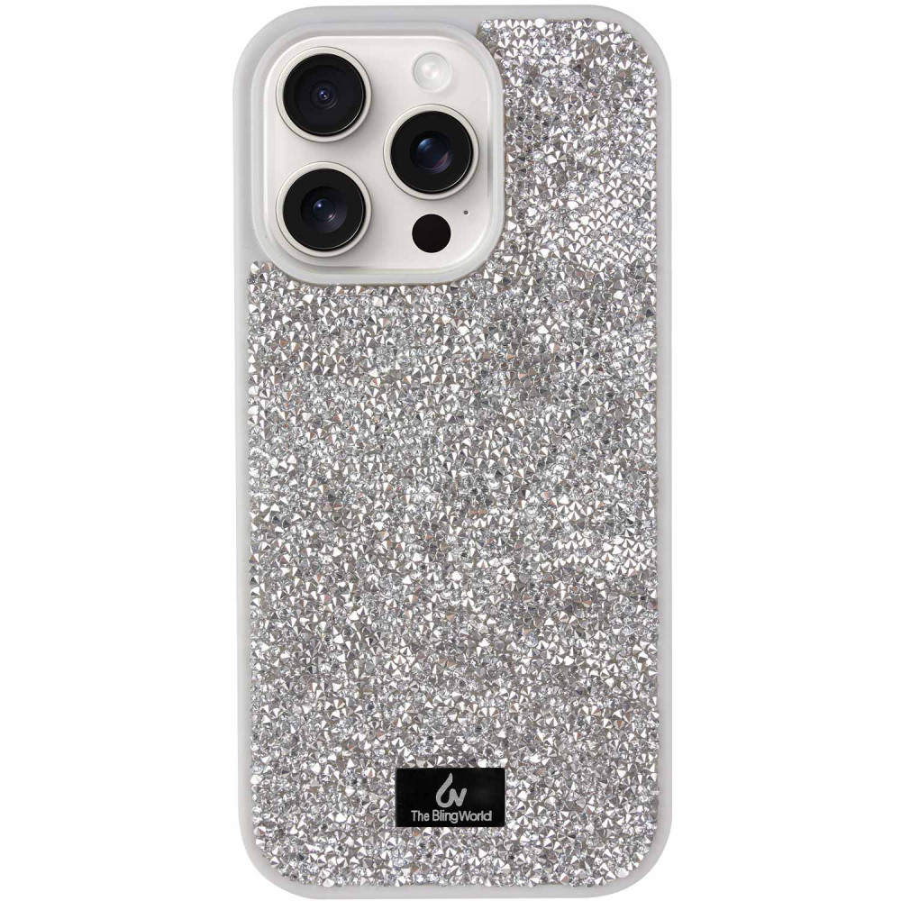 

TPU чехол Bling World Rock Diamond для Apple iPhone 14 Pro (6.1") Серебряный (225690)