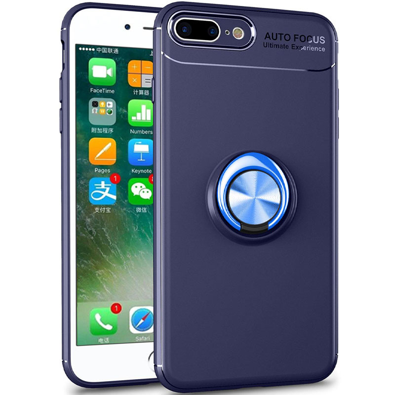 

TPU чехол Deen ColorRing под магнитный держатель (opp) для Apple iPhone 8 plus (5.5") Синий / Синий (161775)