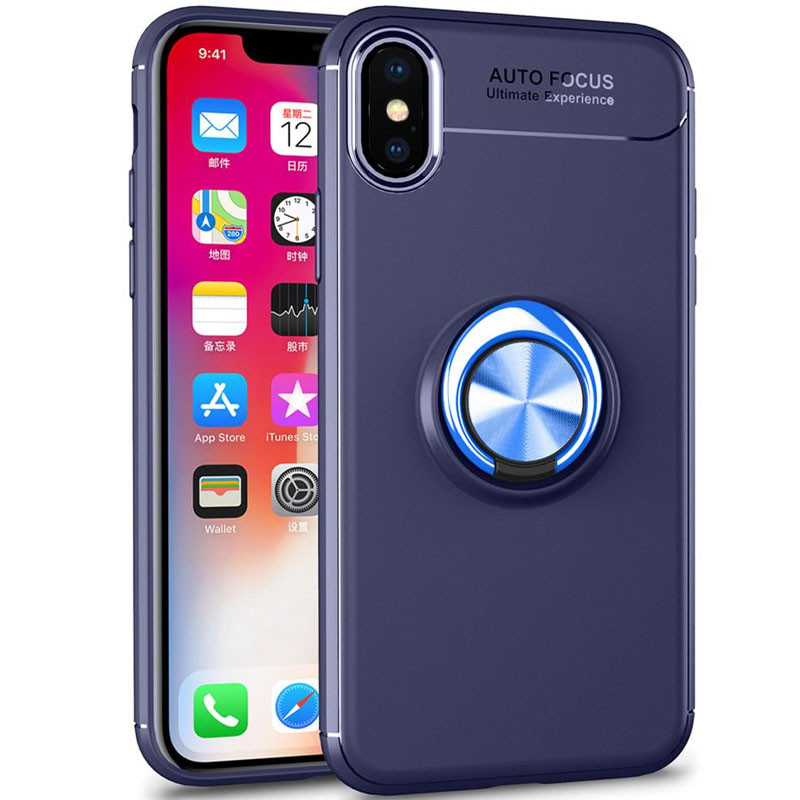 

TPU чохол Deen ColorRing під магнітний тримач (opp) для Apple iPhone X (5.8'') (Синій / синій)