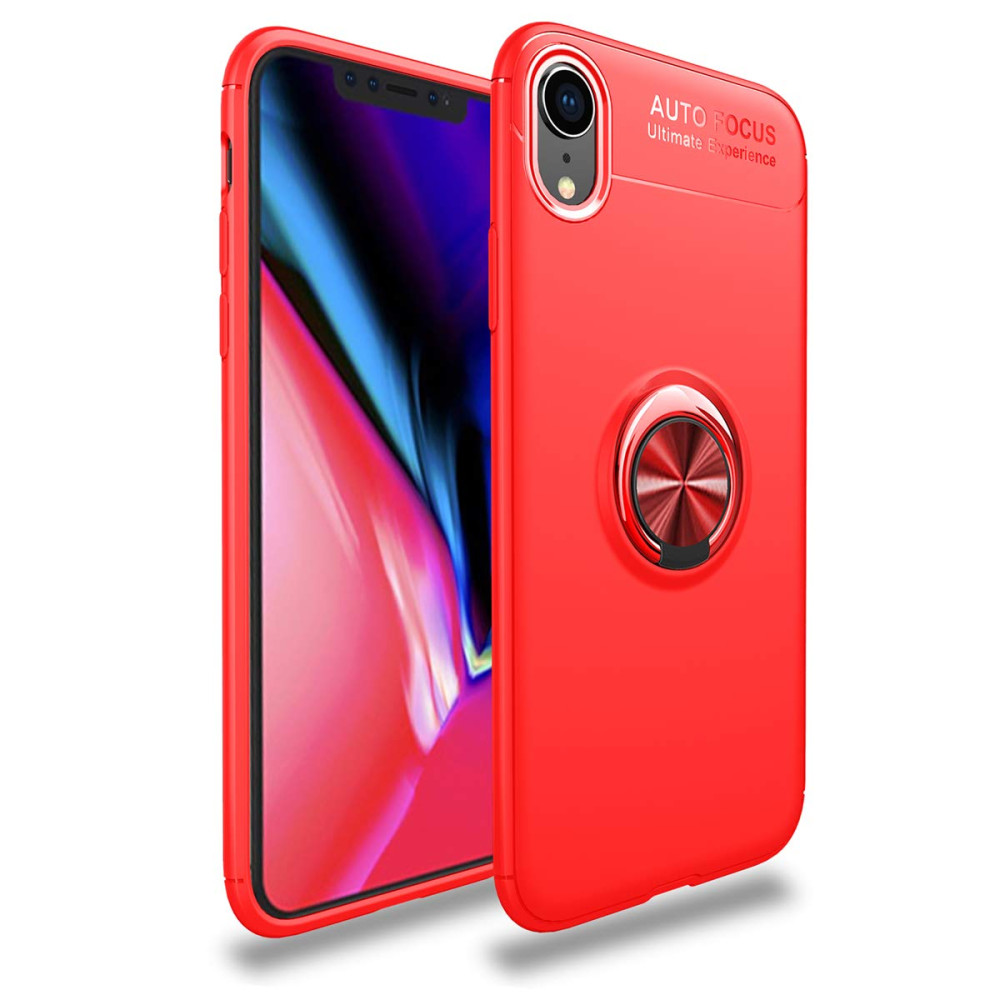 

TPU чохол Deen ColorRing під магнітний тримач (opp) для Apple iPhone XR (6.1") (Червоний / червоний)