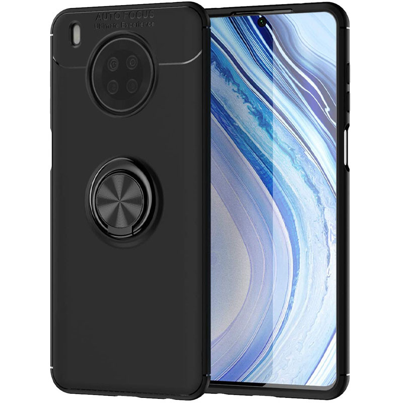 

TPU чохол Deen ColorRing під магнітний тримач (opp) для Huawei Y9a (Чорний / чорний)