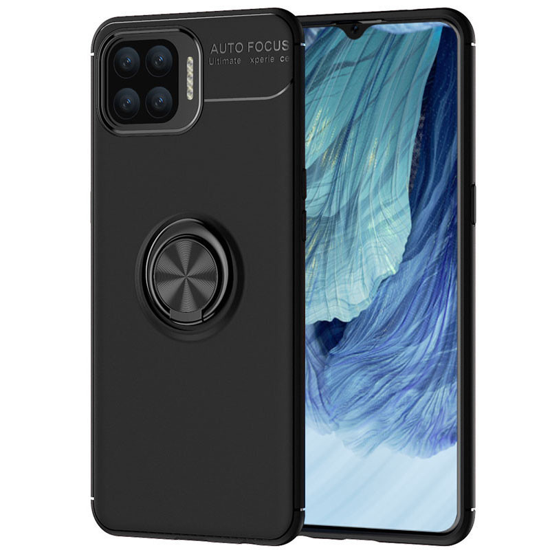 

TPU чехол Deen ColorRing под магнитный держатель (opp) для Oppo A73 Черный / Черный (153845)