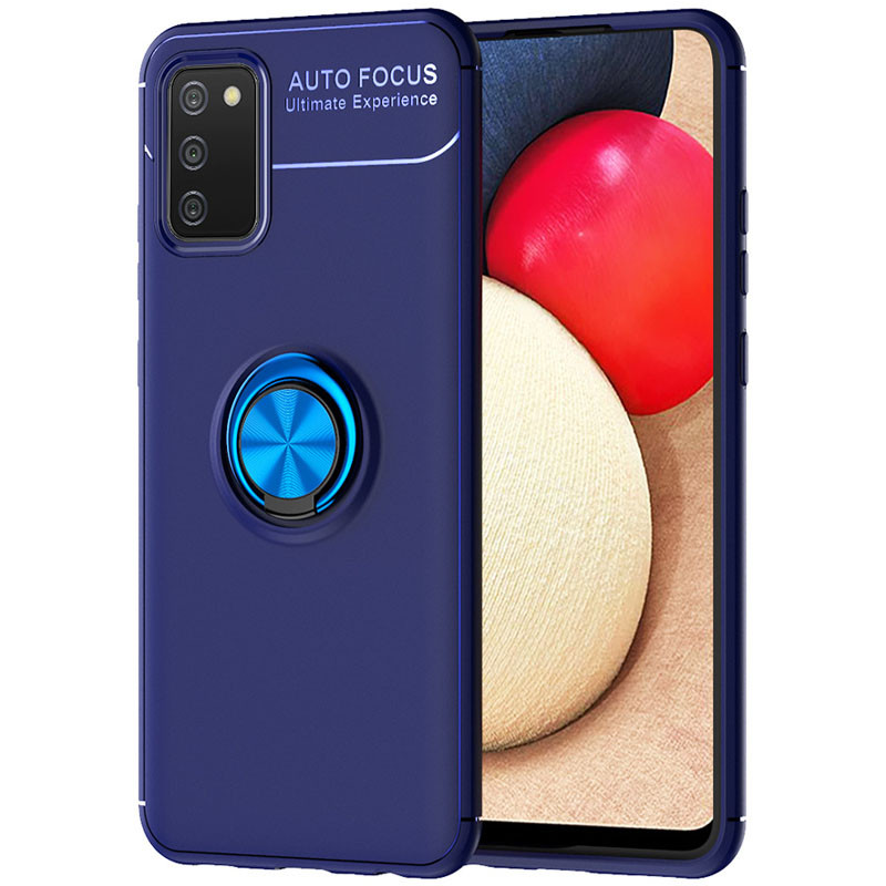 

TPU чохол Deen ColorRing під магнітний тримач (opp) для Samsung Galaxy A02s (Синій / синій)