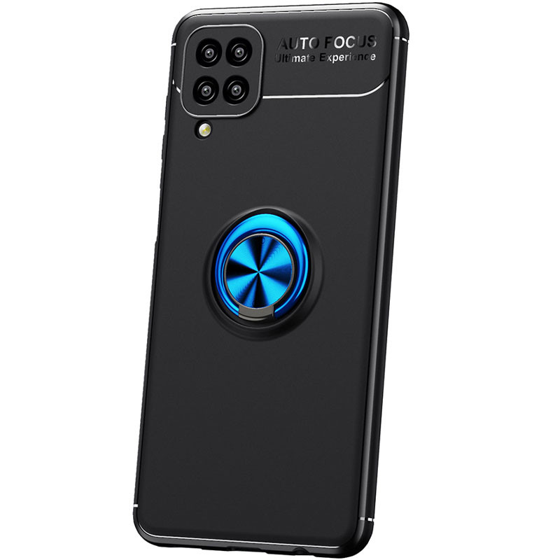 

TPU чохол Deen ColorRing під магнітний тримач (opp) для Samsung Galaxy A22 4G (Чорний / синій)