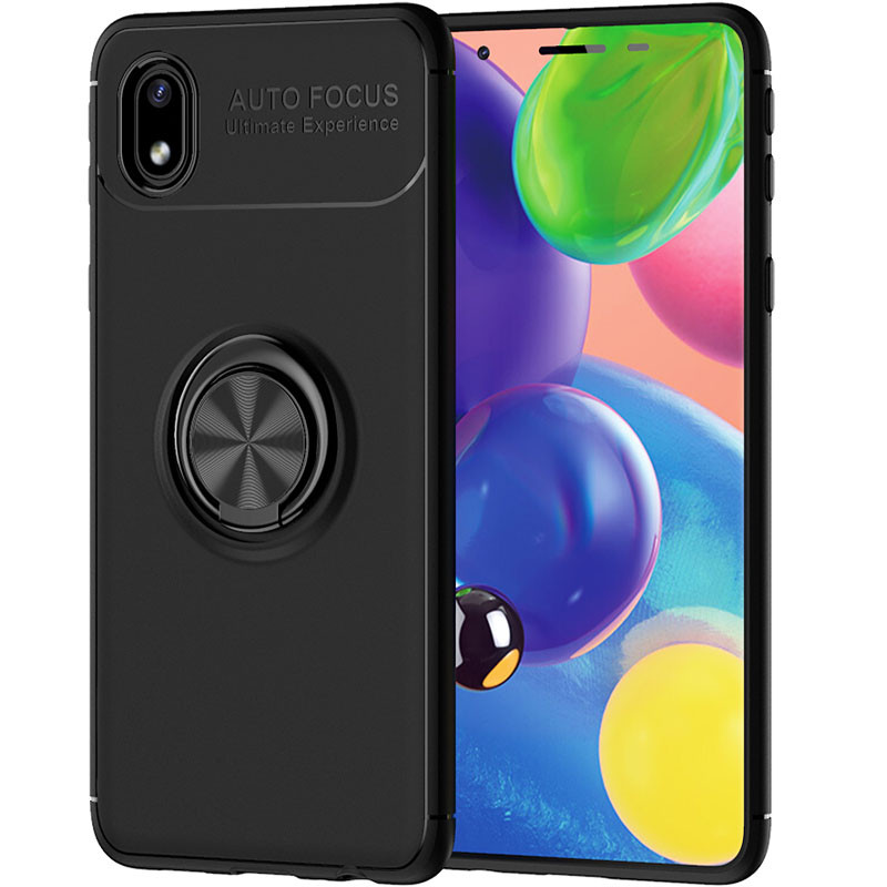 

TPU чохол Deen ColorRing під магнітний тримач (opp) для Samsung Galaxy A01 Core (Чорний / чорний)