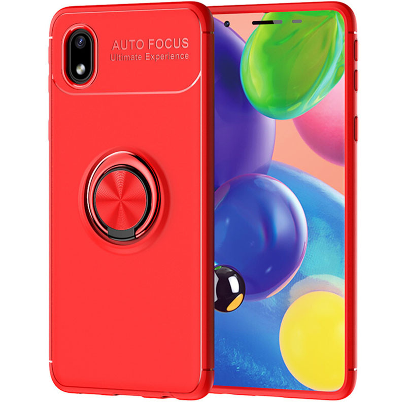 

TPU чехол Deen ColorRing под магнитный держатель (opp) для Samsung Galaxy A01 Core Красный / Красный (146986)