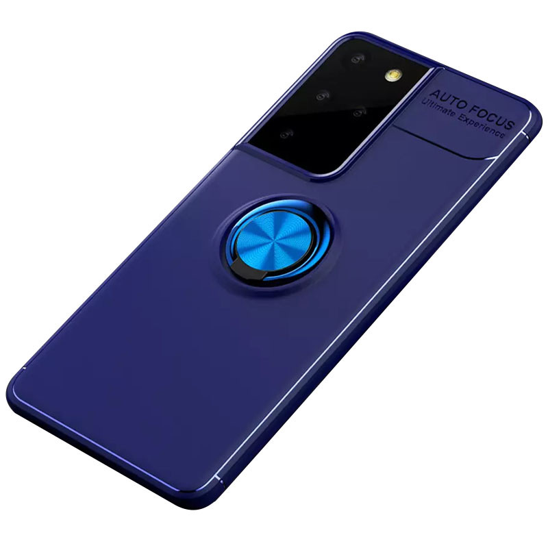 

TPU чохол Deen ColorRing під магнітний тримач (opp) для Samsung Galaxy S21 Ultra (Синій / синій)