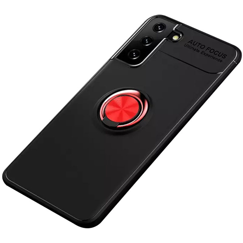 

TPU чохол Deen ColorRing під магнітний тримач (opp) для Samsung Galaxy S21 (Чорний / червоний)