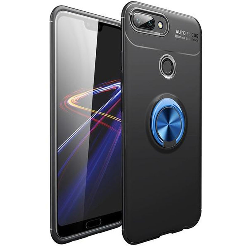 

TPU чехол Deen ColorRing под магнитный держатель (opp) для Xiaomi Mi 8 Youth (Mi 8X) Черный / Синий (149326)