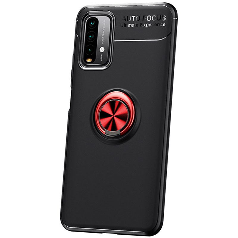 

TPU чехол Deen ColorRing под магнитный держатель (opp) для Xiaomi Redmi Note 9 4G Черный / Красный (161652)