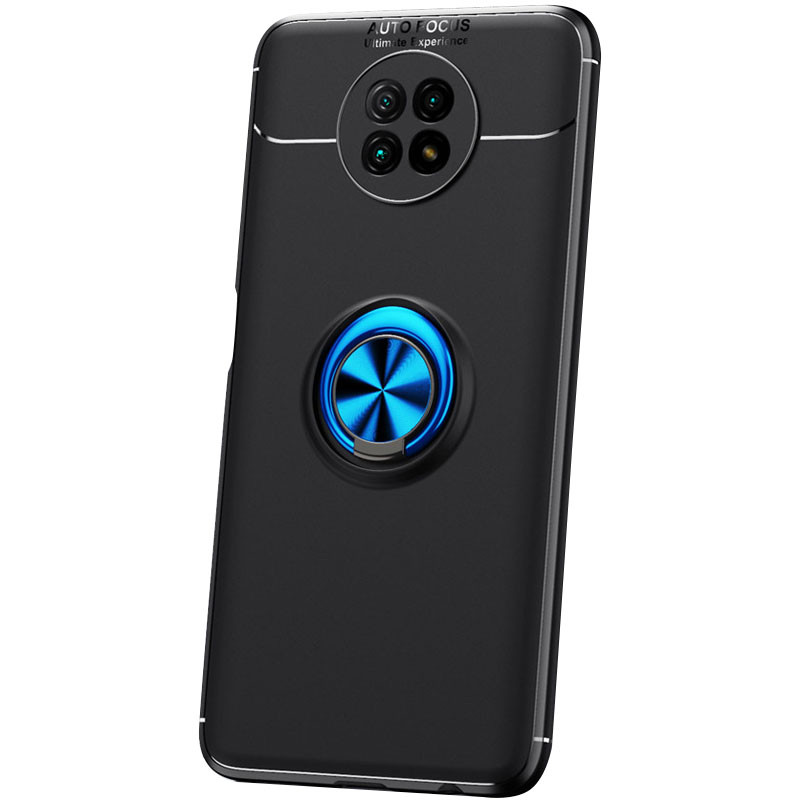 

TPU чохол Deen ColorRing під магнітний тримач (opp) для Xiaomi Redmi Note 9T (Чорний / синій)