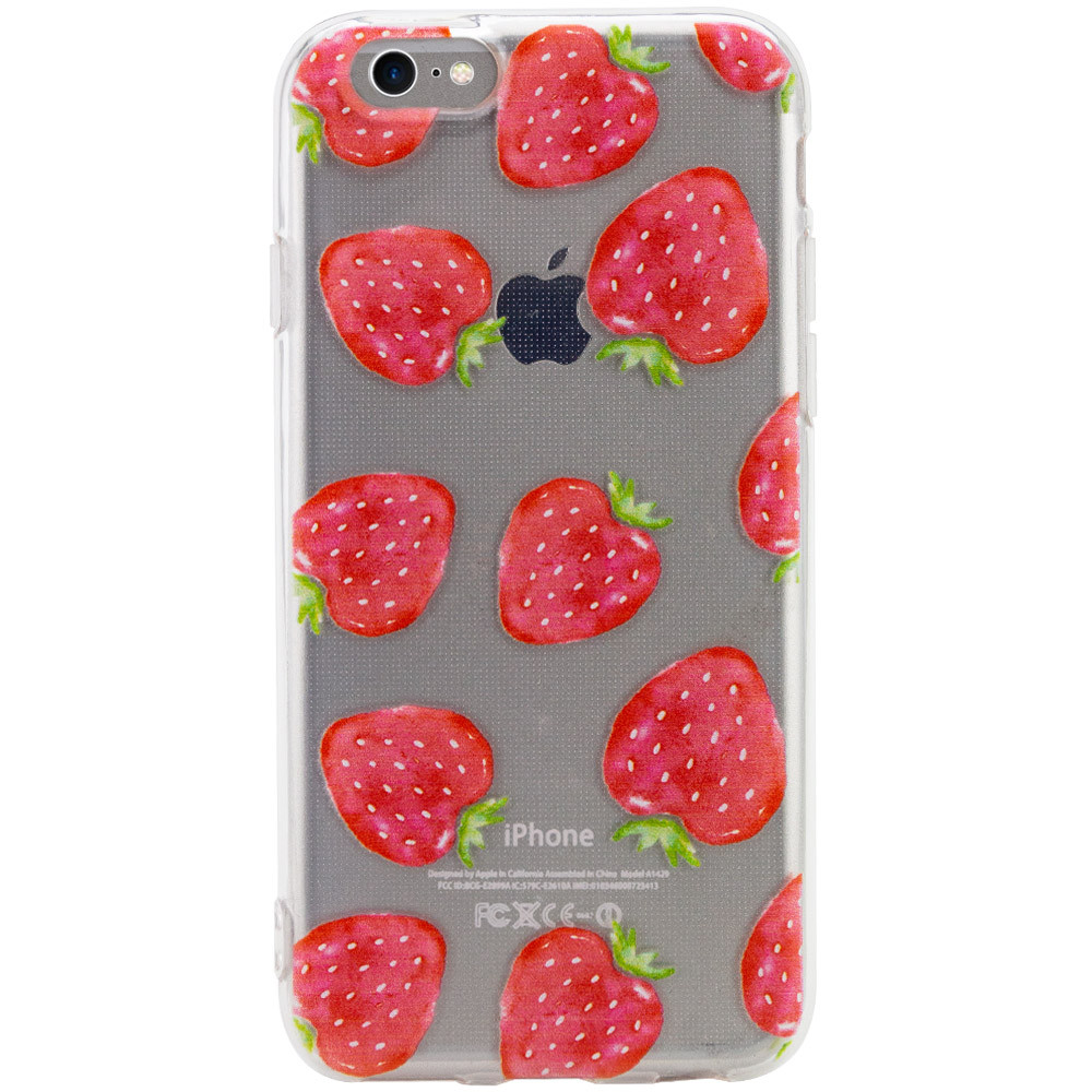 

TPU чохол Epic Print Transparent 2,0mm для Apple iPhone 6/6s (4.7") (Полуниця)