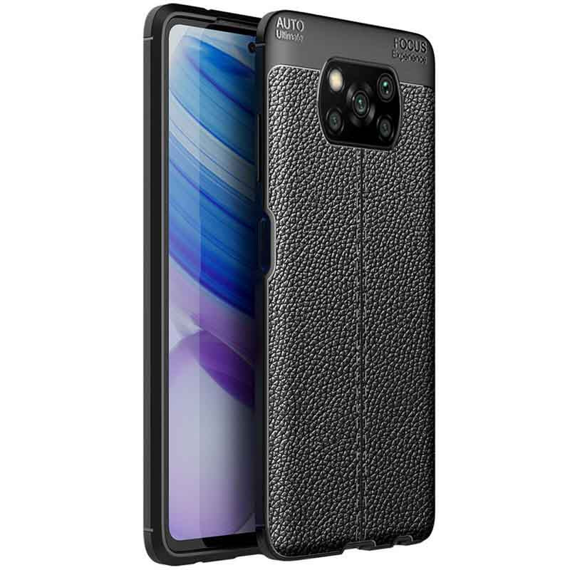 

TPU чехол фактурный (с имитацией кожи) для Xiaomi Poco X3 Pro Черный (150709)