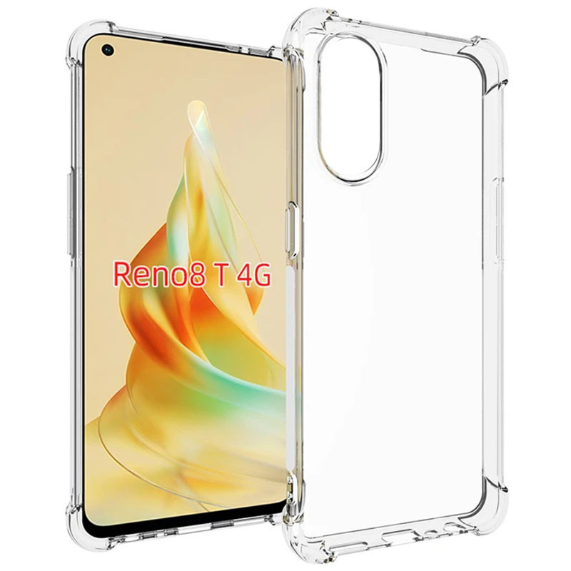 

TPU чехол GETMAN Ease logo усиленные углы для Oppo Reno 8 T 4G Бесцветный (прозрачный) (268176)