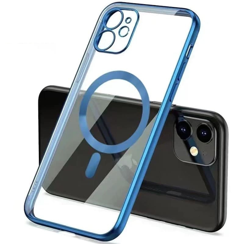

TPU чохол Glossy Plating with Magnetic Safe для Apple iPhone 12 Pro (Синій)