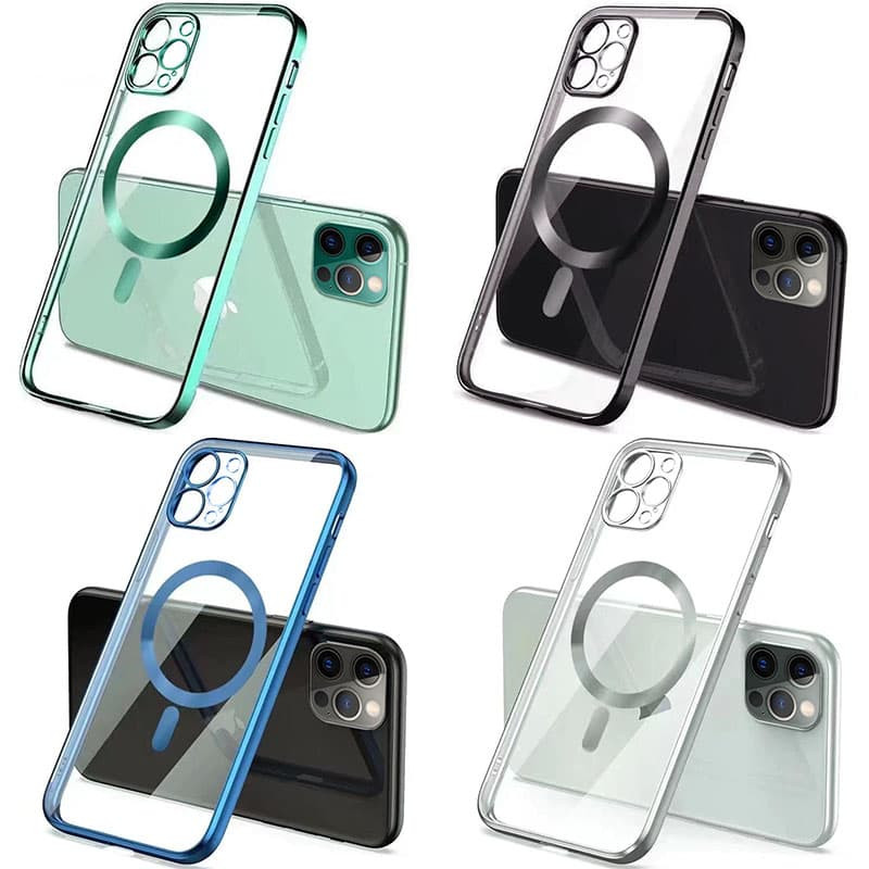 

TPU чохол Glossy Plating with Magnetic Safe для Apple iPhone 12
