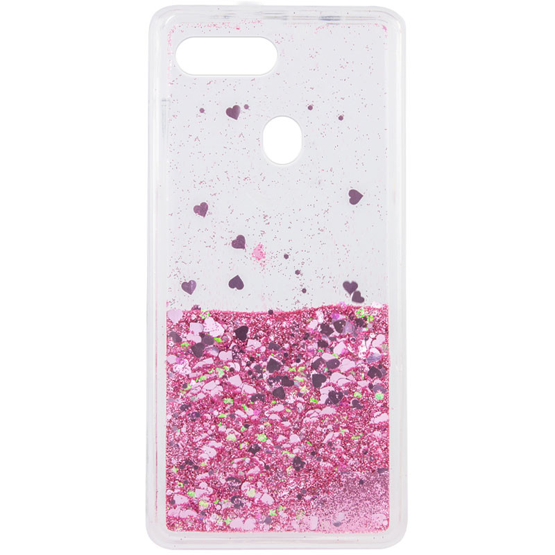 

TPU чехол Liquid hearts для Oppo A5s Розовый (172847)