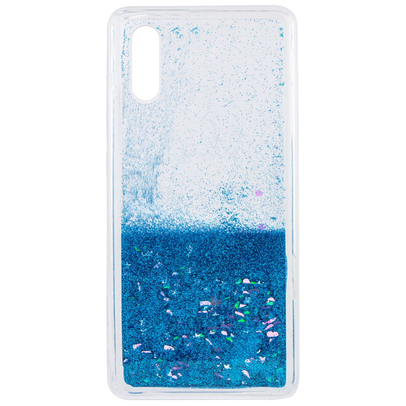 

TPU чехол Liquid hearts для Samsung Galaxy A02 Голубой (170401)