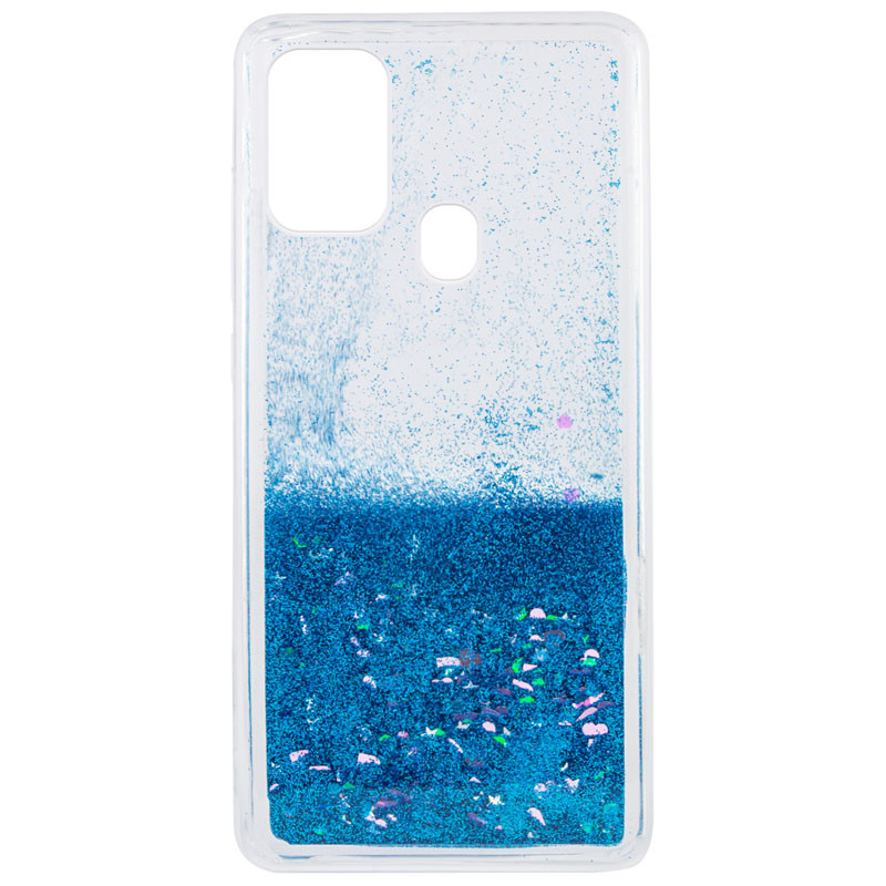 

TPU чехол Liquid hearts для Samsung Galaxy A21s Голубой (151411)