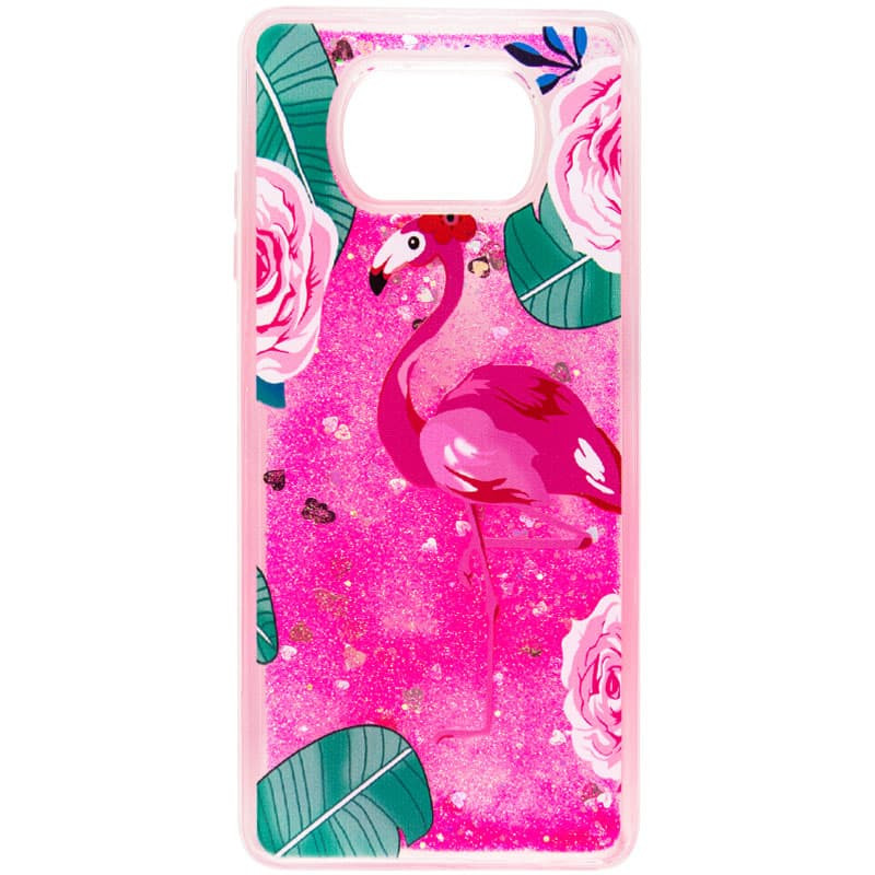 

TPU чохол з блискітками, якi переливаються для Xiaomi Poco X3 Pro (Фламінго / Розы)
