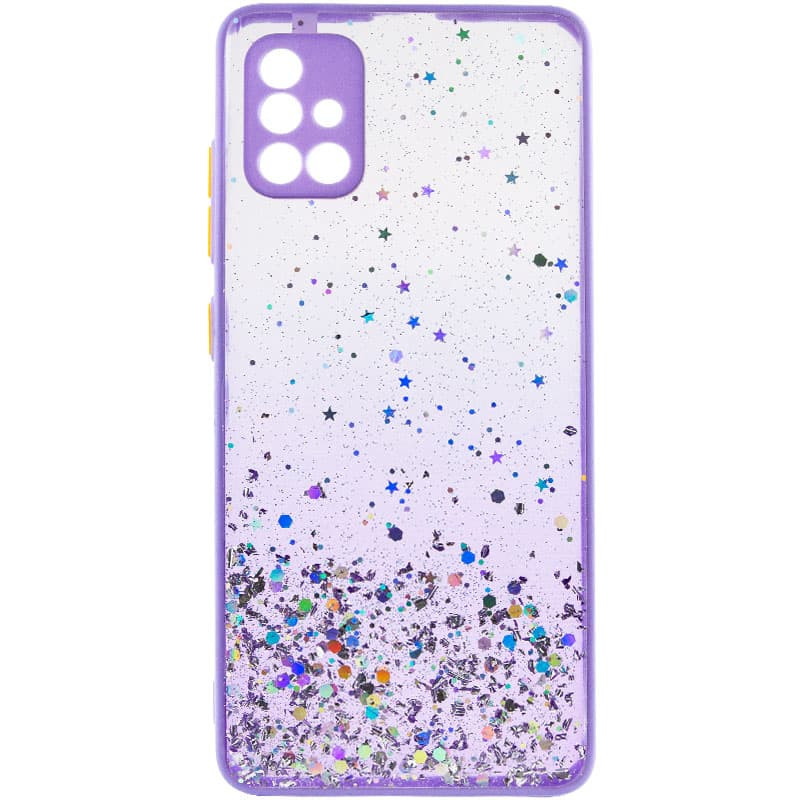 

TPU чехол Spangle star с защитой камеры для Samsung Galaxy A51 Сиреневый (201084)