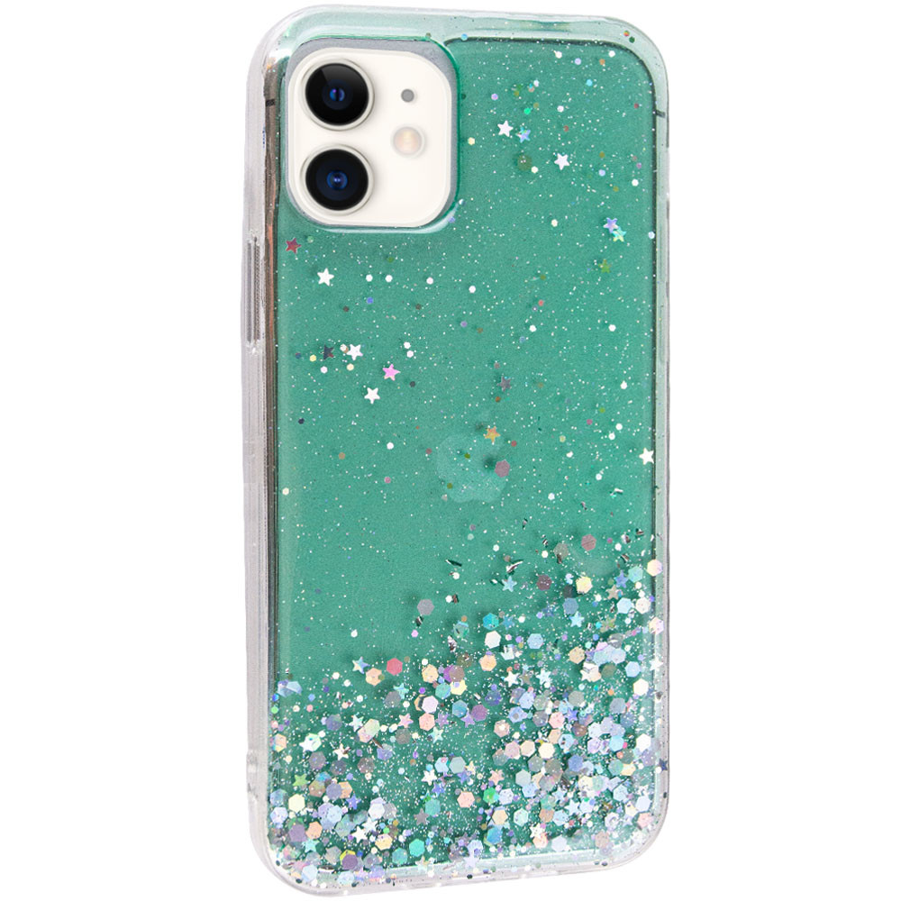 

TPU чохол Star Glitter для Apple iPhone 11 (6.1") (Прозорий / м'ятний)
