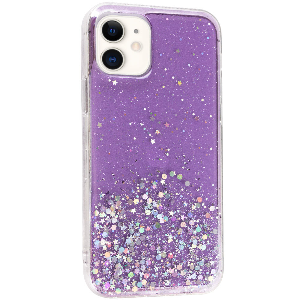 

TPU чохол Star Glitter для Apple iPhone 11 (6.1") (Прозорий / бузковий)
