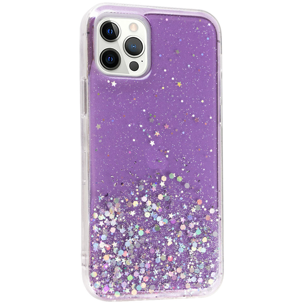 

TPU чехол Star Glitter для Apple iPhone 12 Pro / 12 (6.1") Прозрачный / Сиреневый (167414)