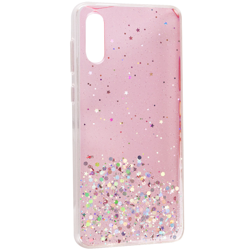

TPU чехол Star Glitter для Samsung Galaxy A02 Прозрачный / Розовый (167421)