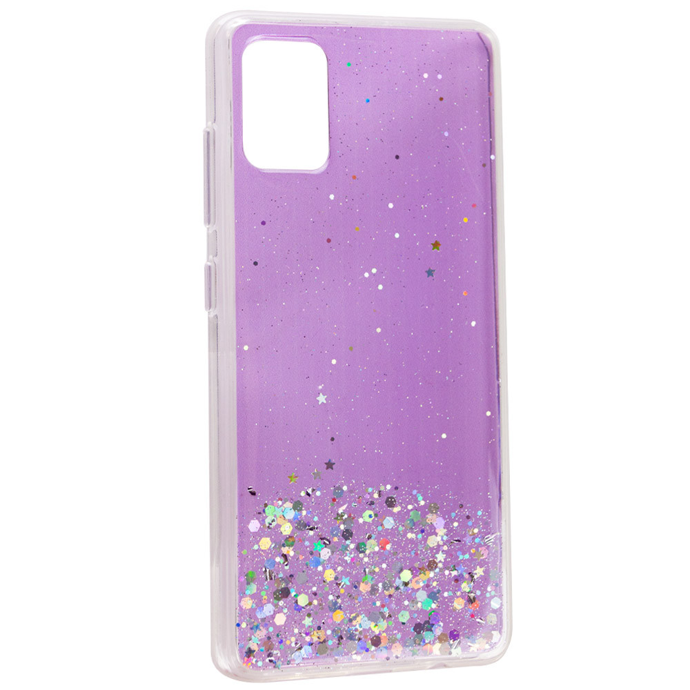 

TPU чехол Star Glitter для Samsung Galaxy A51 Прозрачный / Сиреневый (166735)