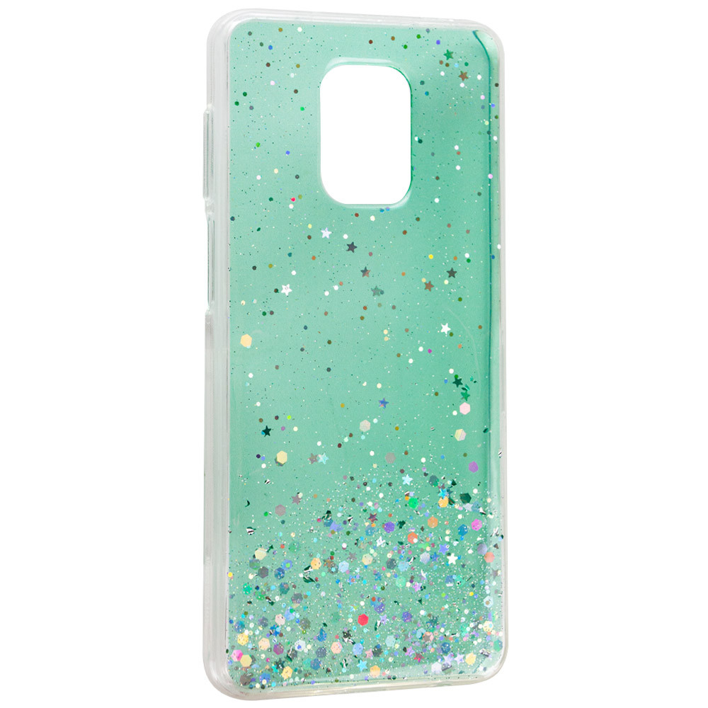 

TPU чохол Star Glitter для Xiaomi Redmi Note 9s (Прозорий / м'ятний)
