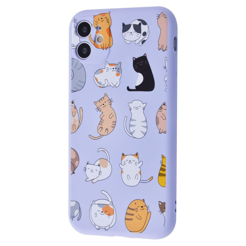 

TPU чехол WAVE Fancy для Apple iPhone 11 (6.1") Funny cats / Light purple (147408)