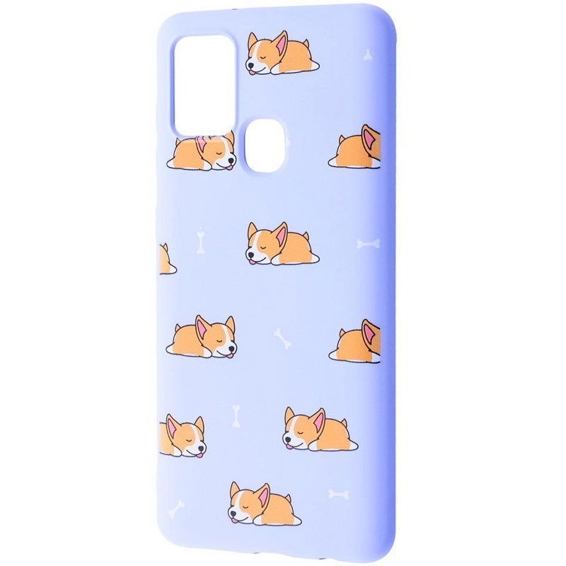 

TPU чехол WAVE Fancy для Samsung Galaxy A21s (Sleeping corgi / Light purple)