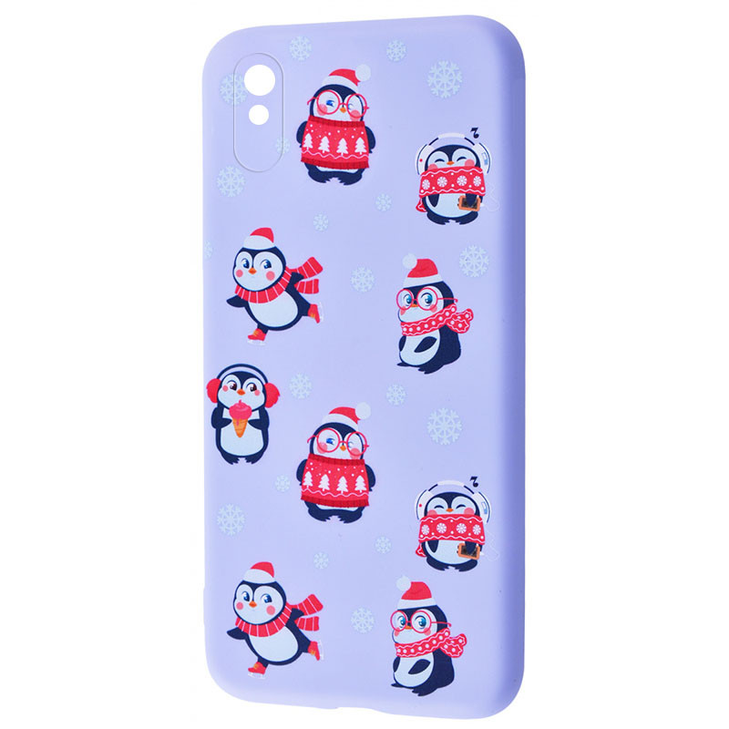 

TPU чехол WAVE Fancy для Xiaomi Redmi 9A Penguins / Light purple (156107)