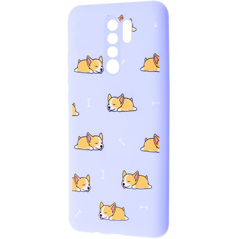 

TPU чехол WAVE Fancy для Xiaomi Redmi 9 Sleeping corgi / Light purple (147979)