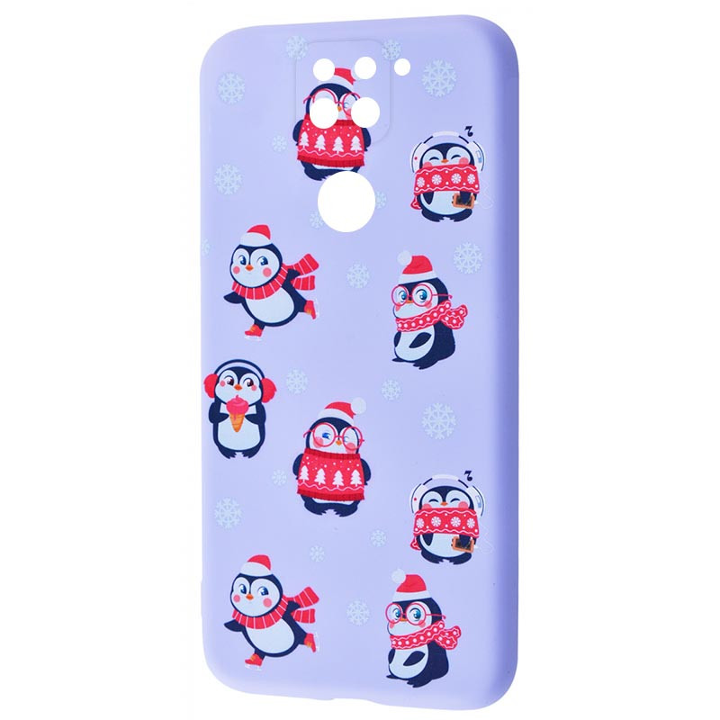 

TPU чехол WAVE Fancy для Xiaomi Redmi 10X Penguins / Light purple (156112)