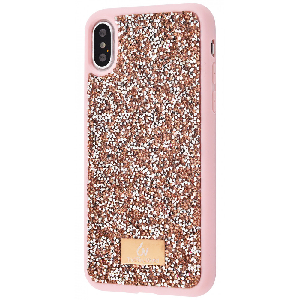 

TPU чехол Bling World Grainy Diamonds для Apple iPhone XS Max (6.5") Rose Gold (111007)