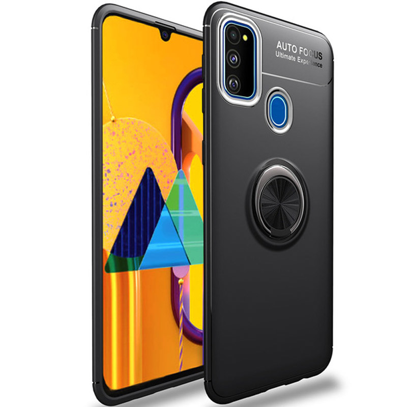 

TPU чехол Deen ColorRing под магнитный держатель для Samsung Galaxy M30s / M21 Черный / Черный (117884)