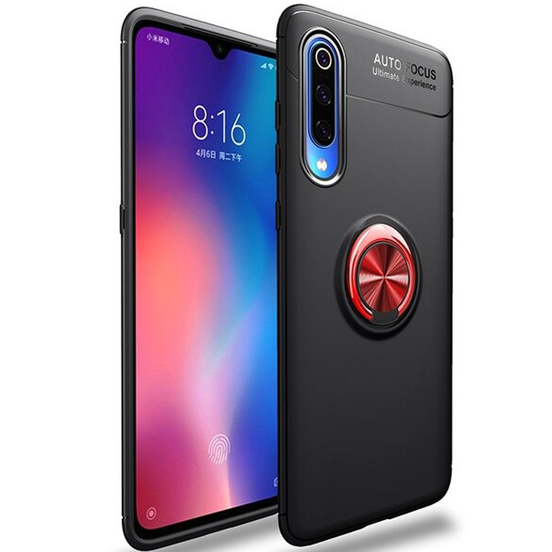

TPU чехол Deen ColorRing под магнитный держатель для Xiaomi Mi 9 Pro Черный / Красный (117858)