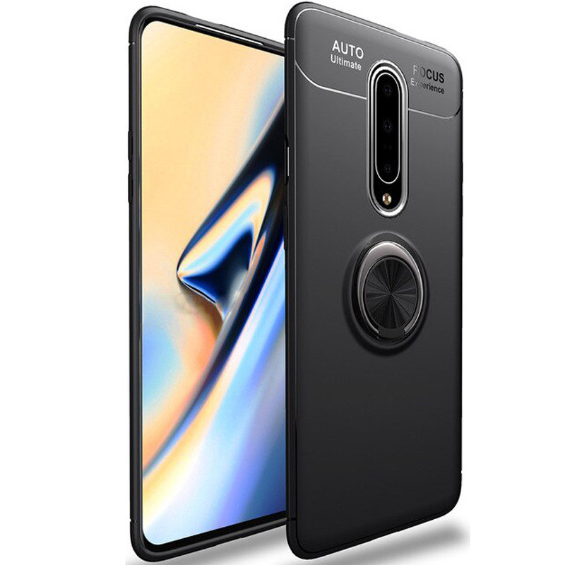 

TPU чехол Deen ColorRing под магнитный держатель для OnePlus 7 Pro Черный / Черный (103245)