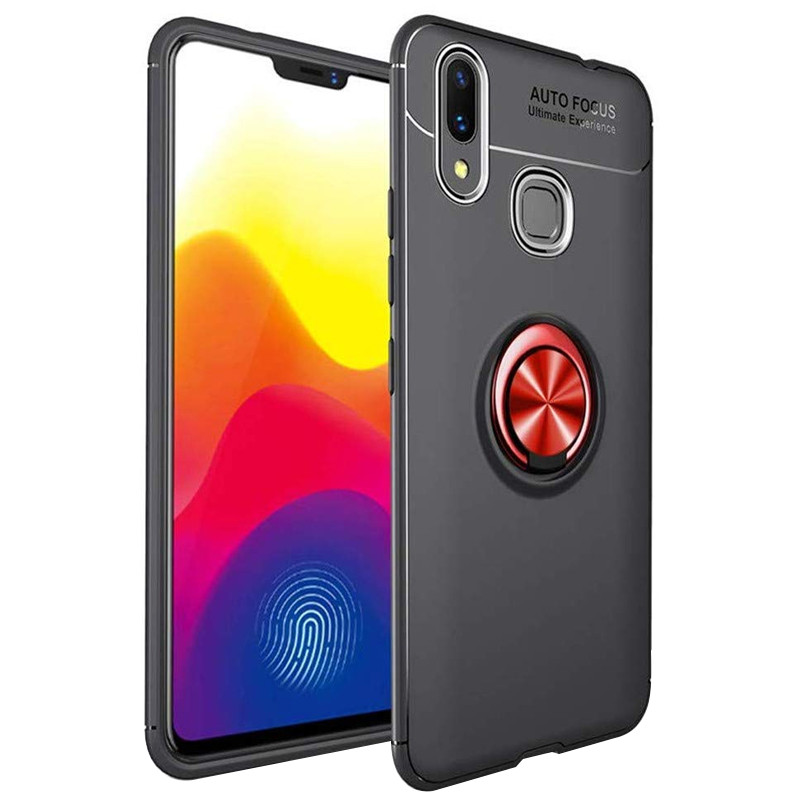 

TPU чехол Deen ColorRing под магнитный держатель для Samsung Galaxy A40 (A405F) Черный / Красный (102030)