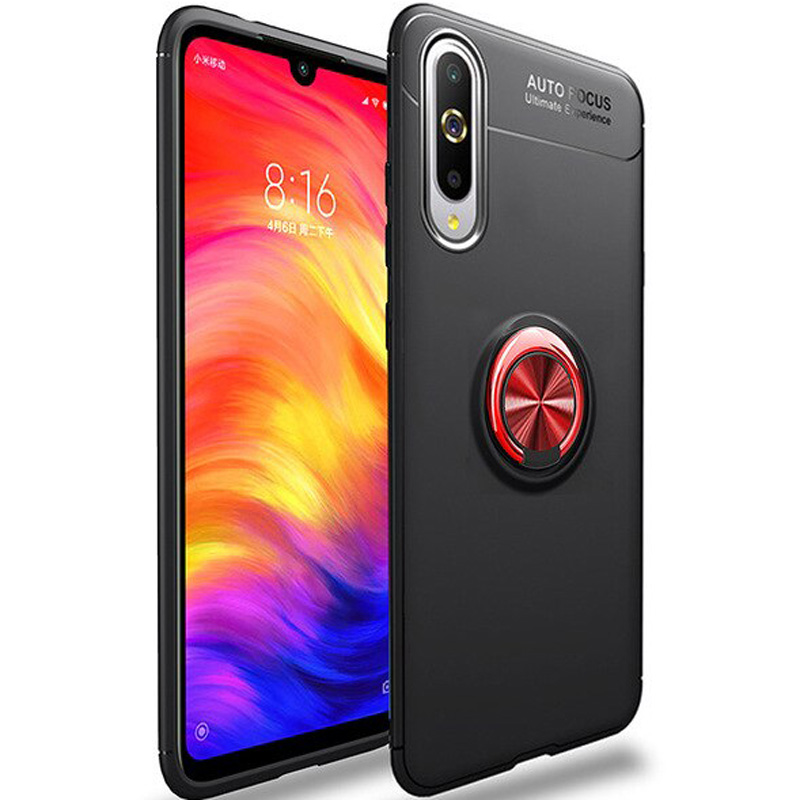 

TPU чехол Deen ColorRing под магнитный держатель для Xiaomi Mi 9 SE Черный / Красный (102047)