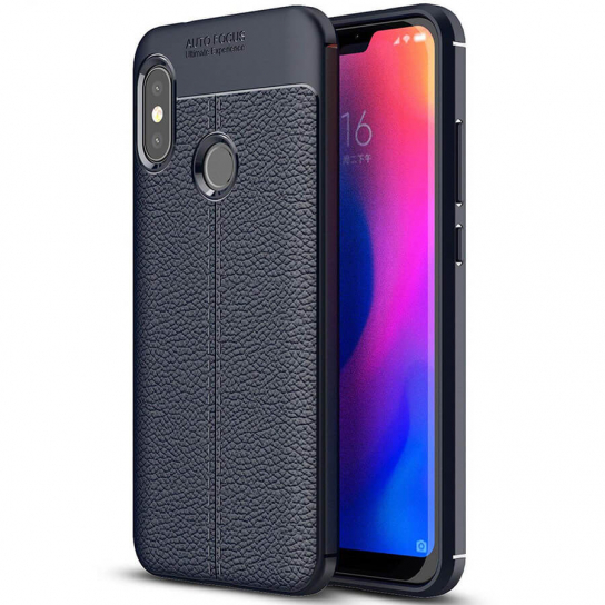 

TPU чехол фактурный (с имитацией кожи) для Xiaomi Mi A2 Lite Синий (85858)