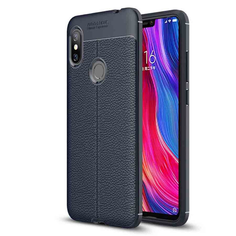 

TPU чехол фактурный (с имитацией кожи) для Xiaomi Redmi Note 6 Pro Синий (91759)