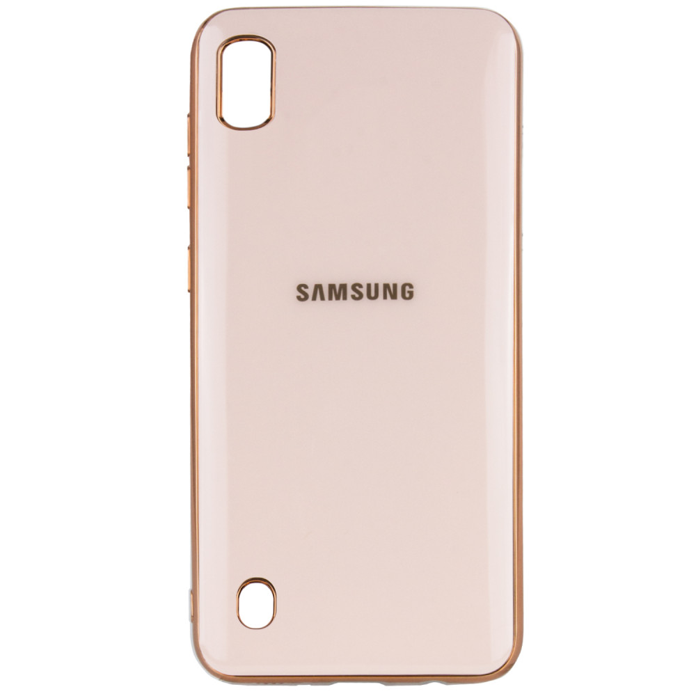 

TPU чехол GLOSSY LOGO для Samsung Galaxy A10 (A105F) Розовый / Rose Gold (109438)