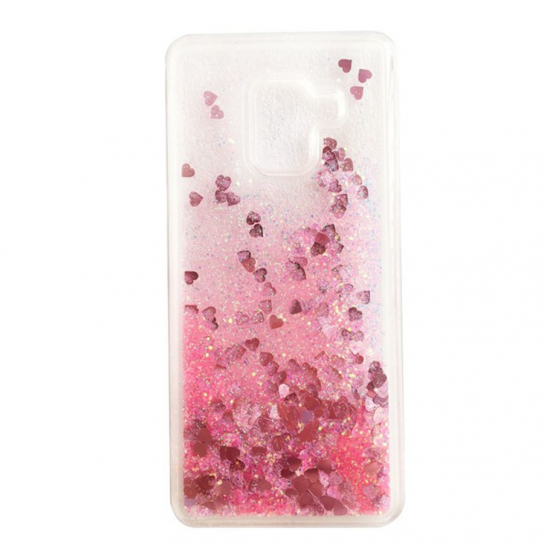 

TPU чехол Liquid hearts для Samsung Galaxy S9 Розовый (90634)
