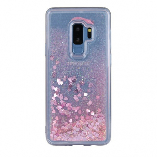 

TPU чехол Liquid hearts для Samsung Galaxy S9+ Розовый (90638)
